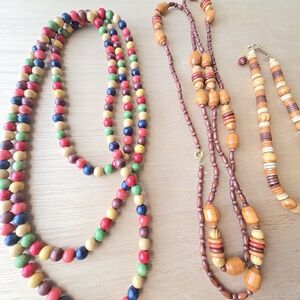 Vintage Colorful Beaded Necklace Set